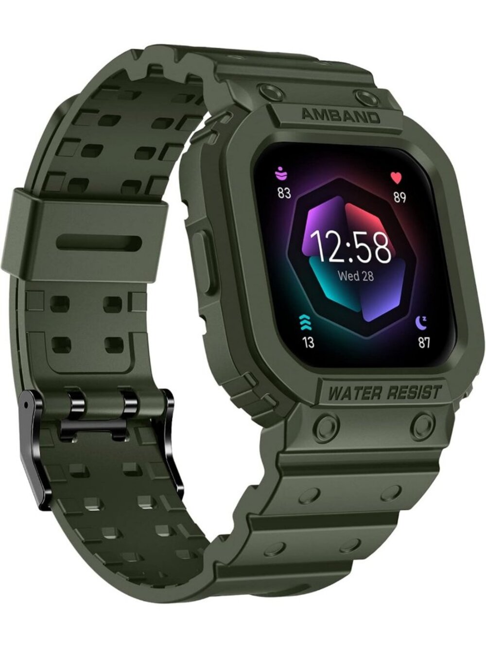 Rugged Sport Smartwatch Bands & Case for Fitbit Versa 4/3/2, Sense 2, Lite
